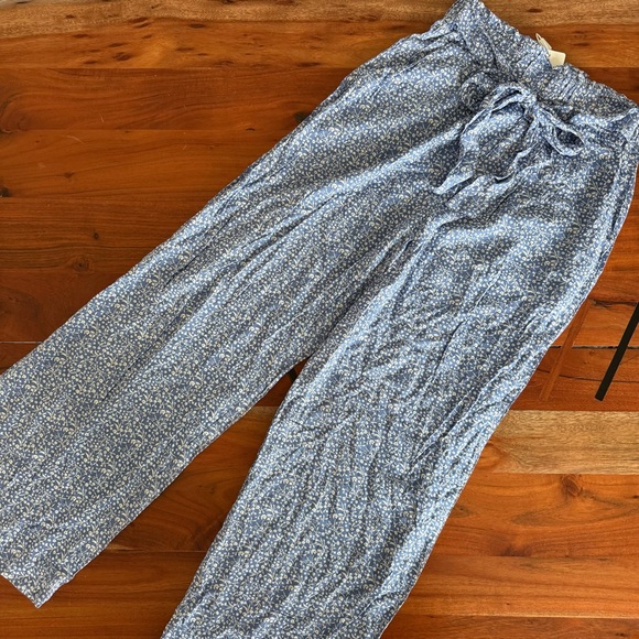 ecowish Pants - 🦊 Wish Women's Wide Leg Pants - Blue Floral